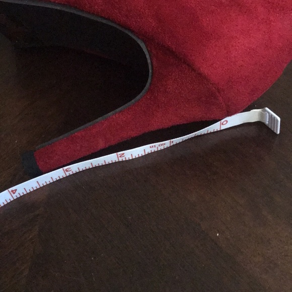 Red suede heels 👠 designed by ollio size 5.5 - Picture 10 of 10